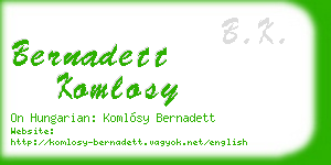 bernadett komlosy business card